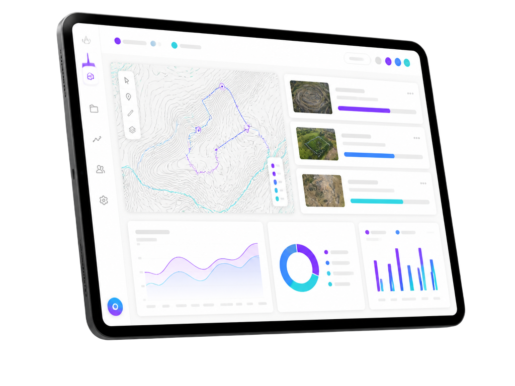 Dashboard do TopoFlow em um tablet